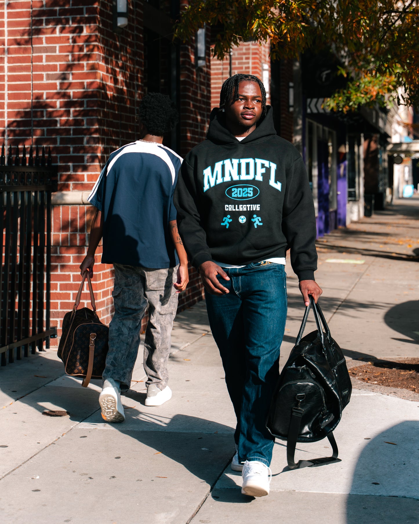 MNDFL HOODIE BLACK AND BLUE