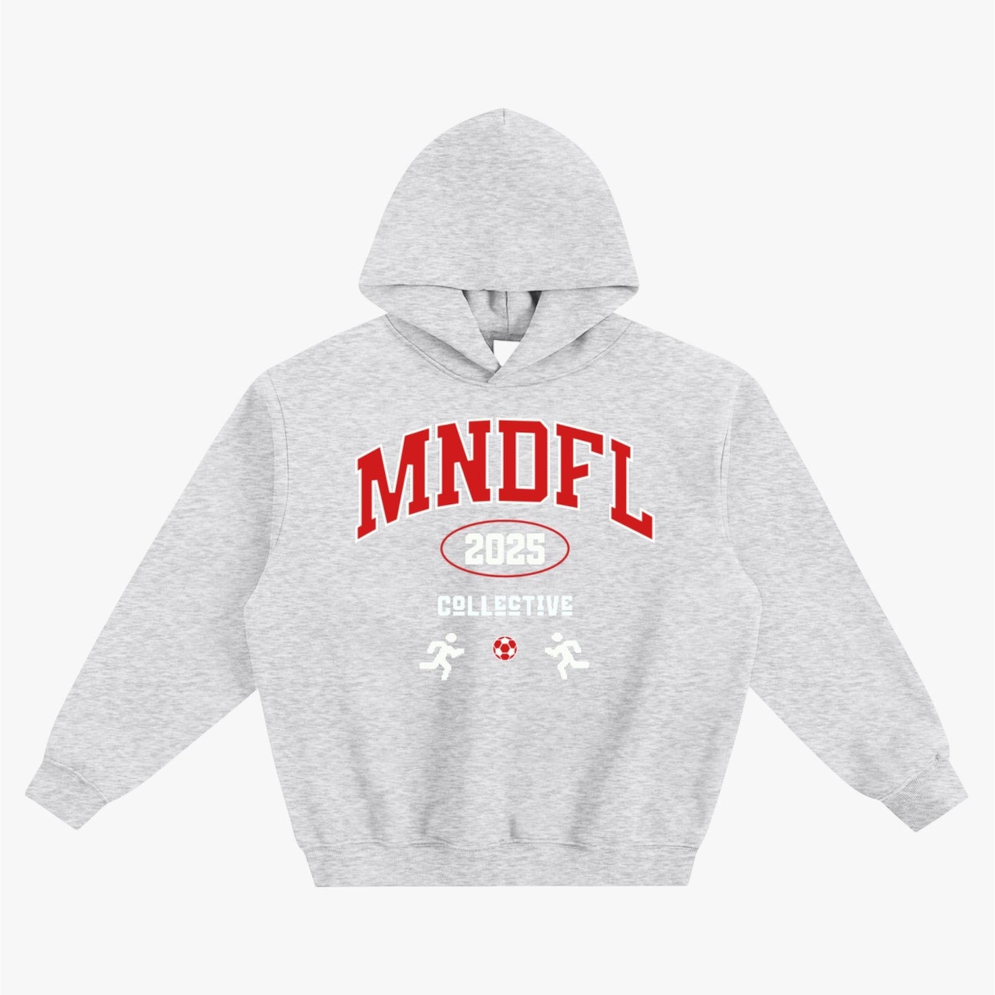 MNDFL HOODIE RED AND GREY