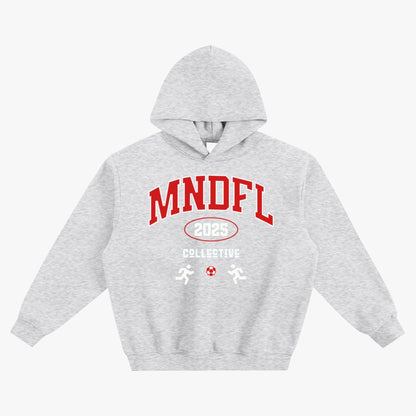 MNDFL HOODIE RED AND GREY